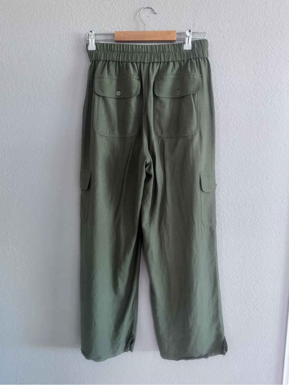 Nomad the Label Linen Blend Crusoe Cargo Pant Green Olive US2 - Picture 4 of 10